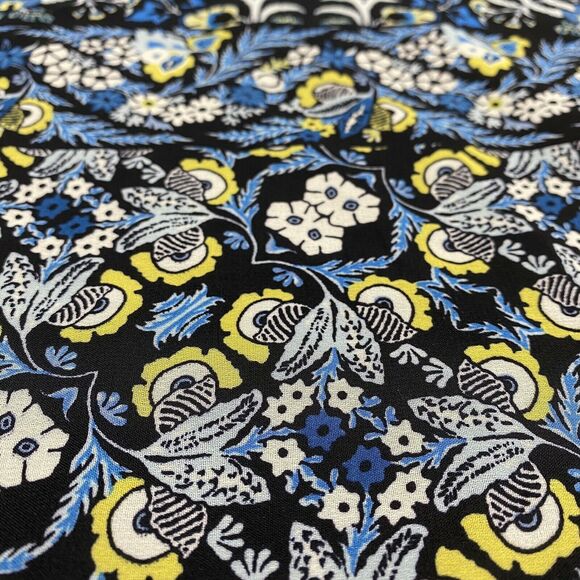 Vince Camuto Mini Dress Sz 6 Navy Blue Floral Tiered Ruffled Sleeve Tassels NEW - Picture 9 of 11